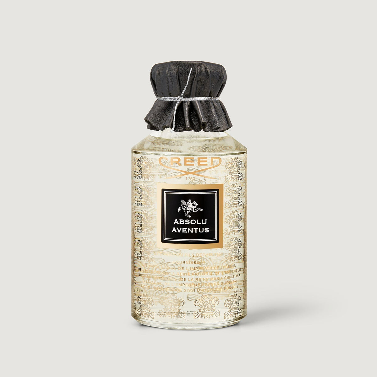 Creed Absolu Aventus perfume bottle on a light gray background