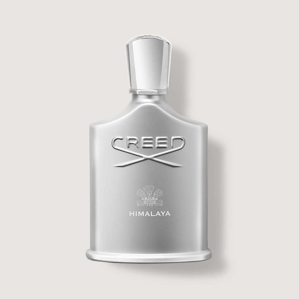 Silver Creed Himalaya perfume bottle on a light gray background